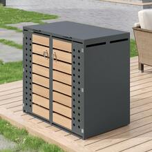 Deck Box Made Of Metal With Storage Foldable With Doors Grey - Grey - View 2