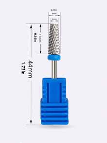 1pc Tungsten Carbide Nail Drill Bit, Cross Grooved Fast Removal Gel, Nail Polish Remover Sanding Head For Nail Art Electric Manicure Machine - Blue - View 2