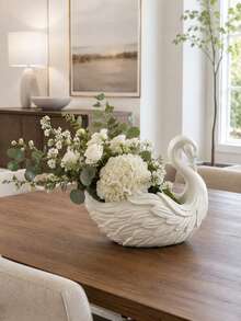 1pc Swan Shaped Storage Organizer Box, Decorative Swan Display Rack, Kitchen Utensil Storage Holder, Makeup Brush Holder, Desktop Storage Basket, Bathroom Vanity Organizer, Home Decor Countertop Ornament, Cute Gift, School Desk Accessory, Wedding Halloween - Multicolor - View 4