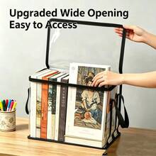2/1 Heavy Duty Transparent PVC Storage Box, Foldable With Visible Window Storage Bag, Thickened Waterproof Rectangular Container, Suitable For Storing Books - Multicolor - View 4