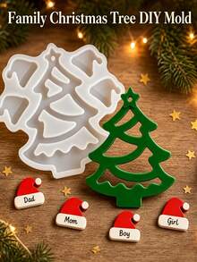 1pc Christmas Tree Hat Pendant Mold, Christmas Tree Decoration, Christmas Atmosphere Plaster Resin Mold, Silicone Mold For Plaster Crafts, Home Decor, Christmas Decoration - Multiple Styles - View 4