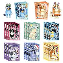 1set/8pcs Bluey Stickers Large Size Stickers Girls And Children's Stickers Waterproof Hand Account Student Stickers, Perfect Decorative Stickers, Puzzle Stickers For Boys And Girls - Multicolor - View 1