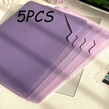 5PCS Gradient L-Shaped File Folders, Large Capacity Paper Storage, Suitable For Office, School Scenarios, Can Be Used For Halloween, Christmas Material Organization, Back To School Season Organizing Various Paper Documents - Multicolor - View 13