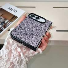 Premium Chic Ladies Glamorous Bling Glitter Foldable Protective Case, Compatible With IPhone Ultra Fold,Full Wrap Shock‑Absorbent Anti‑Scratch Phone Cover - Mauve Purple - View 6