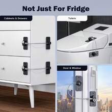 1pc Refrigerator Door Lock-Suitable For Kitchen Refrigerators, Cabinets, Drawers, Wardrobes, Windows, And Doors; Installs Without Tools. - A - View 8