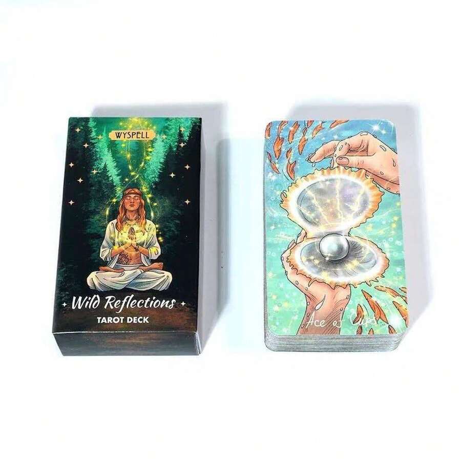 Wild Reflections Tarot Cards 78-Card Full English Tarot Deck Divination Fortune Telling Tabletop Game Interactive Card Game Suitable For Parties, Family Gatherings, Team Building Ideal Gift And Collectible - Multicolor - View 1
