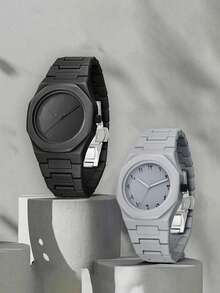 2/4pcs Plastic Sports Men's Watch Set With Ring, Suitable For Daily Wear - Multicolor - View 3
