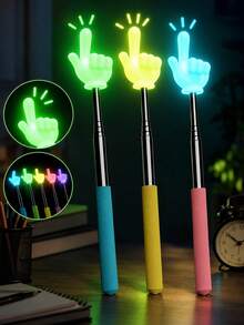 Colorful Telescopic Glow-In-The-Dark Pointer - Multifunctional Telescopic Glow-In-The-Dark Teaching Pointer, Teacher Classroom Reading Pointer, Random Color (UV Rechargeable, Visible In Dark Environment), Suitable For Teaching, Home Or Classroom Use, Gift Stationery, Student Supplies, Student Supplies, Engineering, Blackboard, Teaching Plan, Christmas, Room Decor, Natal, Christmas, Halloween, 1pc - Multicolor - View 2