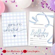Invitation Set Includes 10 Cards And 10 Envelopes, Featuring Double-Sided Design. Perfect For Celebrating Birthdays, Graduations, Weddings, School Events Or Friendship Day. - A - View 2