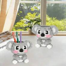 Koala Pen Holder Building Block Assembly Kit, Cool DIY Handmade Construction Stacking Toy, Home Decor Ornament, Valentine's Day, Birthday, Easter, Holiday Gift - Multicolor - View 11