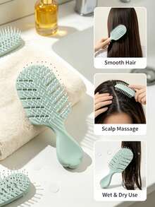 1pc Portable Anti-Static Mini Massage Comb, Suitable For Travel, Hair Salon, Back To School Season, Travel Vacation Essential, Women's Hair Accessory, Comb, Hairbrush, Ball Brush, Mini Hair Comb Set - Multi-color - View 1