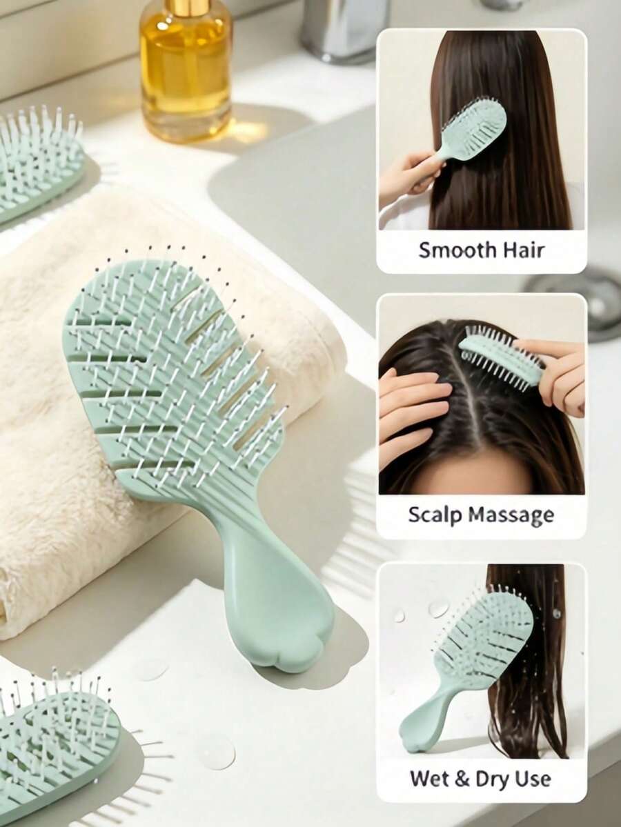 1pc Portable Anti-Static Mini Massage Comb, Suitable For Travel, Hair Salon, Back To School Season, Travel Vacation Essential, Women's Hair Accessory, Comb, Hairbrush, Ball Brush, Mini Hair Comb Set - Multi-color - View 1