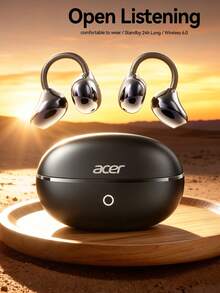 Acer OHR654 Open-Ear Wireless Earbuds With Ear Clip Design, Comfortable Fit, Bluetooth 6.0 Chip, Directional Sound Transmission, High Fidelity Audio, Touch Control, And 300mAh Portable Charging Case - View 1