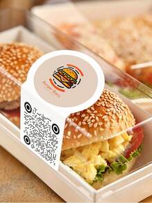 120pcs Customized Baking Stickers With QR Code, Personalized Printing Of Logo, Text, Image, Cake Box Custom Labels, Pastry & Cookie Packaging Stickers, Suitable For Small Bakery Shops - Custom QR Code Logo Sticker - View 4