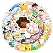 50 pcs Stiker Kartun Makanan Sanrio 3D - Desain Warna Lembut Lucu Cocok untuk Papan Skateboard, Casing Ponsel, Bagasi | Bahan Perekat Tinggi Dibuat untuk Adegan Mandi dan Harian yang Menggemaskan | Warna Campuran, Karakter Tidak Berulang - MultiWarna - View 9