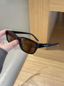 1PC Men's Vintage Casual Square Black Fashion Small Frame Glasses, Suitable For Daily Wear, Decoration And Street Photography - Multicolor - View 9