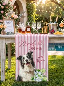 1pc Custom Pet Photo And Text Wedding Tablecloth, Using Pet Photo Personalized Dog Cat Wedding Tablecloth, Wedding Tablecloth - Multicolor - View 17