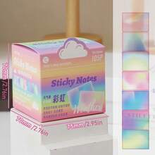 Gradient Pearl Color Expandable Sticky Notes, Reusable Strong Adhesive Colorful Marker Note Pads, School Supplies - one-size - View 10