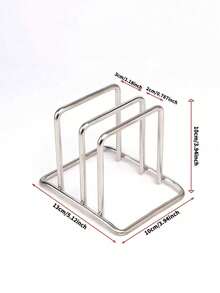 1pc Stainless Steel Cutting Board Rack Pot Lid Holder Chopping Board Stand Kitchen Countertop Storage Organizer - Multicolor - View 10