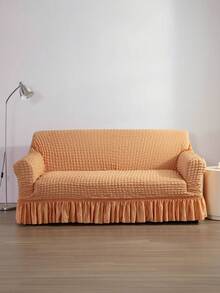 Bubble Fabric Universal Stretch All-Season Full Coverage Solid Color Sofa Cover Dustproof Combination - Orange - View 9