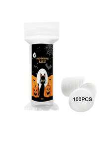 100Pcs Premium Lint-Free Cotton Pads, Dual-Sided Soft Absorbent Makeup Remover Pads, Halloween, Festivals, Parties, Gifts - White - View 16