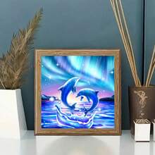 DIY 5D Diamond Painting Kit - Full Drill Round Diamonds, Dolphin Pattern, Home Decor Acrylic Craft Set, Frameless Gift Creative Diamond Painting Set - No Frame - View 12