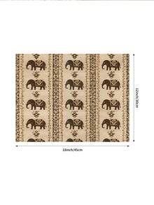 Bohemian Vintage Elephant Geometric Table Runner, Dining Tablecloth, Exotic Farmhouse Aesthetic Party Home Decor - Multicolor - View 6