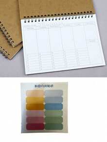 Kraft Paper Scroll Planner - A5 Size Daily & Weekly Planner, Office Stationery Time Management Journal, Suitable For Work Task Notebook - Multicolor - View 13