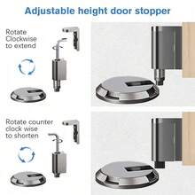 No-Drill New Style Windproof Silent Floor Door Stop Mechanical Minimalist Invisible Glass Door Floor Stop - Floor-mounted Door Stopper - View 5