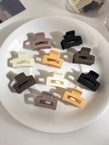 Matte Square Mini Multi-Function Hair Clip, Vintage Convenient Practical Women's Hair Accessory, Saudi Arabia National Day Accessory - Square (Random Color) - View 5