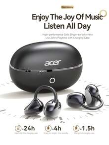 Acer OHR654 Open-Ear Wireless Earbuds With Ear Clip Design, Comfortable Fit, Bluetooth 6.0 Chip, Directional Sound Transmission, High Fidelity Audio, Touch Control, And 300mAh Portable Charging Case - View 8