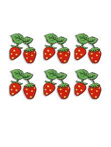 5Pcs/10Pcs Strawberry Embroidered Patch Iron On Sew On Fruit Applique For Clothing Jacket Backpack DIY Craft Decor - Strawberry - View 2