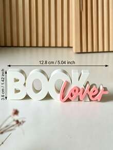 Book Decor, Modern Minimalist Bookshelf Accessory, Plastic Letter Sculpture Decoration, Suitable For Home Office Desk, Cute Gift For Book Lovers, Suitable For Bookworms, Librarians And Teachers (Black/Pink/Red), Enhances Home Aesthetics - Multiple Styles - View 11