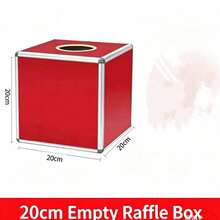 1 Square Red Lucky Draw Box, Multi-Functional Ticket & Ball Storage Container, Suitable For Company Annual Meeting, Charity Foundation, Party & Wedding Games - Multiple Styles - View 9