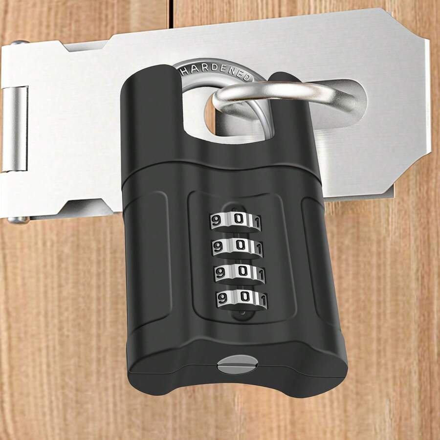 Durable Alloy Steel Combination Padlock With Lock Core Design For School Sports Gym - Black - View 1