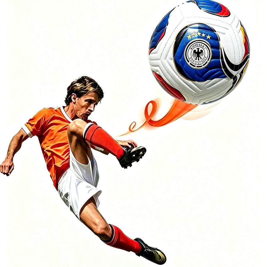 2‑Star French‑Style Size 5 Adult Football, Seamless Heat‑Pressed Durable Match Football For Competitions And Daily Training, Gift Football Medals, Football Matches - Multicolor - View 1
