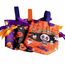 Halloween Candy Gift Bag -1/3 Reusable Fabric Candy Bags With Drawstrings And Handles - Perfect For Halloween Candy Requests, Party Gifts, And Children's Gifts - Multicolor - View 6