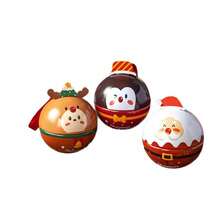 1pc New Christmas Small Round Iron Tin Christmas Tree Decoration Snack Small Iron Ball Christmas Hanging Ornament Snowman Deer Gift Box - Multi-color - View 5