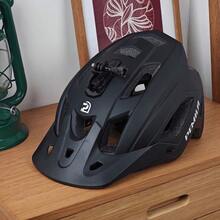 Helm Sepeda Olahraga PEMILA, Tahan Lama dan Tahan Benturan, Kompatibel dengan Lampu Depan Sepeda dan Dudukan Kamera Aksi (/), Pinggiran Lebar yang Dapat Diatur, Lubang Ventilasi Terintegrasi - Hitam - View 10