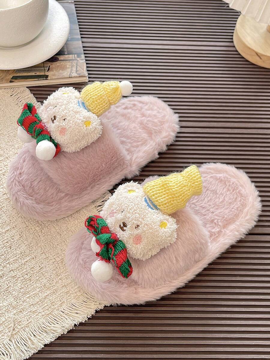 1 Pair Baby Cute Casual Home Warm Thermal Slippers - Pink - View 1