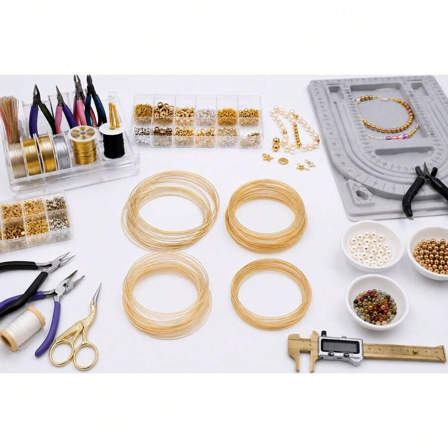 Alambre De Memoria Para Bisuteria y Pulseras 100 gramos - Dorado - Ver 1