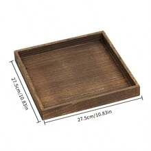 1pc Japanese Vintage Solid Wood Tray, Dessert Plate, Bread Plate, Dried Fruit Plate, Tea Tray, Afternoon Tea Display, Commercial Use Plate, Suitable For Kitchen, Tray, Patio - Multicolor - View 11