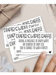 20/50Pcs Diaper & Wipes Raffle Game Cards, Double‑Sided Paper Raffle Tickets For Baby Shower Party Game Supplies - Sets - View 4
