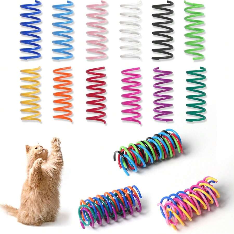2sets/5sets 12Colors Cat Spring Toys For Indoor Cats,Colorful Spring Cat Interactive Toy, Spiral Shaped To Amuse Cats And Relieve Boredom - Multicolor - View 1