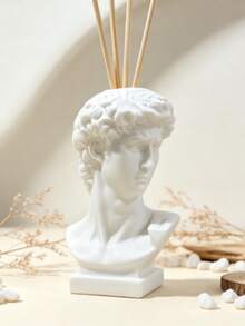 1pc David Bust Reed Diffuser Vase, White Greek Statue Aromatherapy Container, Classical Sculpture Decorative Vase, Suitable For Desk, Vanity, Shelf, Minimalist Home Decor Gift - Multicolor - View 1