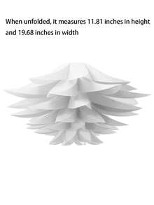 20 Inch (50cm) Pendant DIY IQ Puzzle Lotus Lampshade Set, With 15ft Hanging Cord (White) - Semicircle - View 6