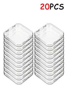 30/20/10pcs Armor Storage Box Flip Lid Jewelry Box Transparent Nail Art Box Handmade Display Rack Desktop Display Box Packaging Empty Box - Multicolor - View 8