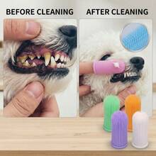 2Pcs/1pc Pet Finger Toothbrush For Dogs And Cats – Soft Silicone Dental Finger Sleeve, Gentle Oral Cleaning Brush For Plaque & Tartar Removal, Reusable Pet Teeth Care Tool - Multicolor - View 3