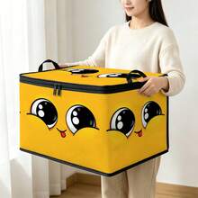 1pc Large Foldable Zipper Storage Box Organizer. Multiple Styles With Premium Element Prints, Perfect For Travel, Packing, Clothing, Pants And Bedding, Ideal Solution For Moving Storage - Multi-color - View 2