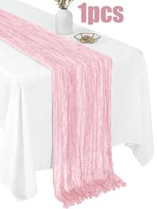 1/2/5pcs Light Pink Cheesecloth Table Runner Bohemian Gauze Fabric Tablecloth Suitable For Wedding Party Birthday Home Decor 2027 New Year Decoration - Multi-color - View 7